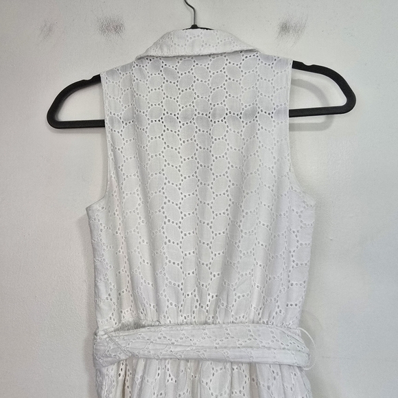Draper James RSVP Eyelet Shirtdress tie waist Nautical picnic romantic white - Picture 6 of 8